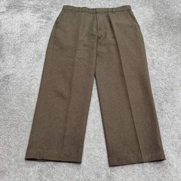 Levi's Action Slacks Vintage 80s Dress Pants Mens 36x29 Brown Flat Front Trouser - Picture 1 of 16